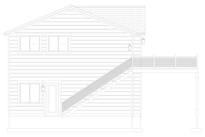 Architectural House Design - Exterior - Other Elevation 2 for Farmhouse House Plan #1060-350 - 2 bed, 1 bath
