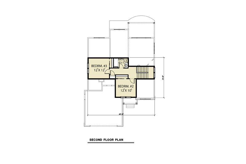 Home Plan - Floor Plan - Upper Floor for Craftsman House Plan #1070-78 - 3 bed, 2.5 bath