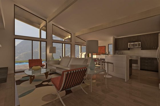 Interior - Family Room for Ranch House Plan #489-1 - 3 bed, 2 bath