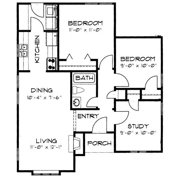 Cottage Floor Plan - Main Floor Plan #43-108