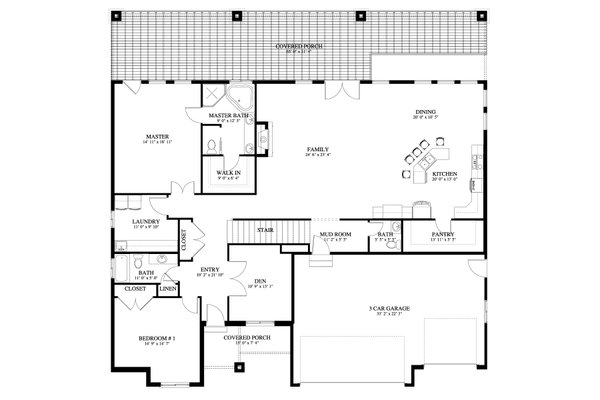 Dream House Plan - Craftsman Floor Plan - Main Floor Plan #1060-456