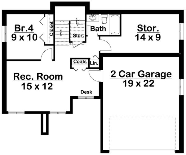 Dream House Plan - Contemporary Floor Plan - Lower Floor Plan #126-232