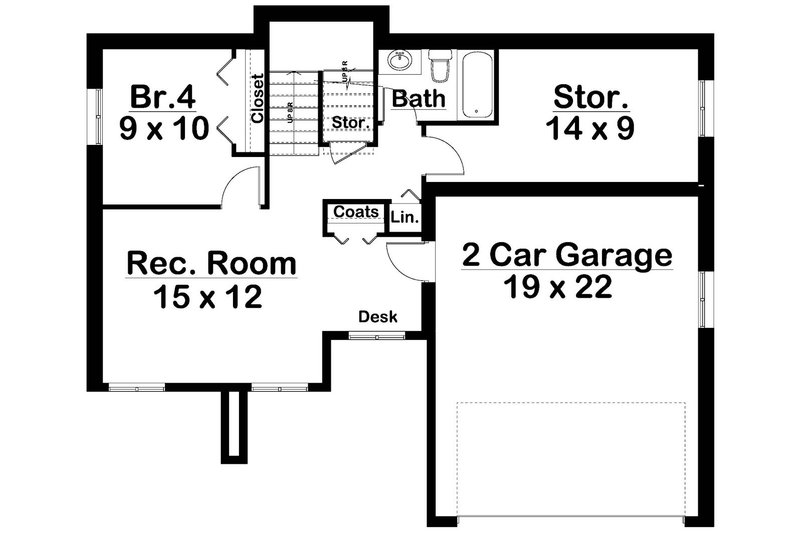 House Design - Floor Plan - Lower Floor for Contemporary House Plan #126-232 - 4 bed, 3.5 bath