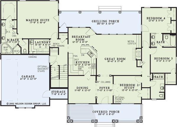 Southern Floor Plan - Main Floor Plan #17-2149