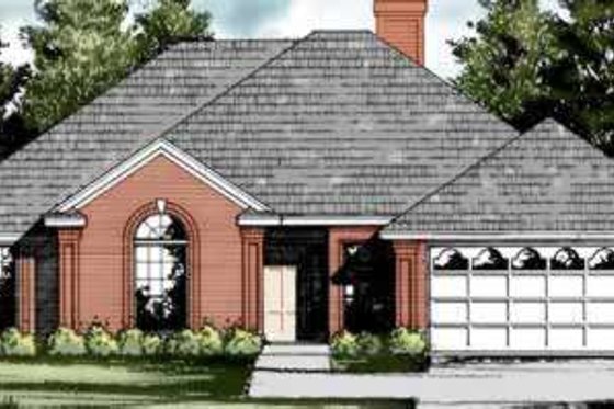 Exterior - Front Elevation for European House Plan #40-356 - 4 bed, 2 bath