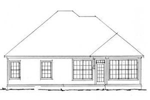 Exterior - Rear Elevation for Traditional House Plan #20-334 - 3 bed, 2 bath