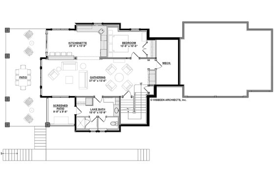 Floor Plan - Lower Floor for Country House Plan #928-297 - 2 bed, 2.5 bath