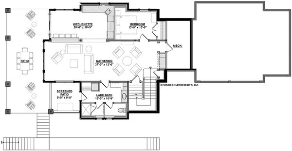 Country Floor Plan - Lower Floor Plan #928-297