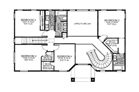 Floor Plan - Upper Floor for Mediterranean House Plan #420-235 - 6 bed, 4 bath