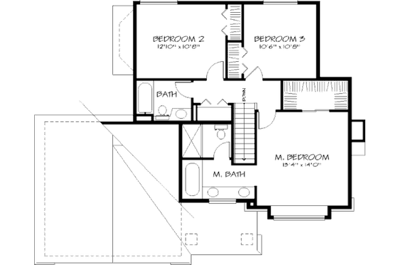 Floor Plan - Upper Floor for Traditional House Plan #320-382 - 3 bed, 2.5 bath