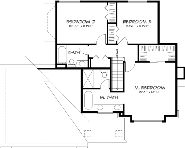 Home Plan - Traditional Floor Plan - Upper Floor Plan #320-382