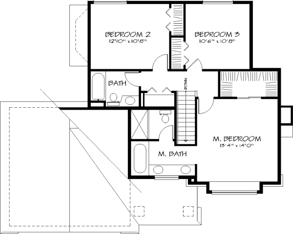 Traditional Floor Plan - Upper Floor Plan #320-382