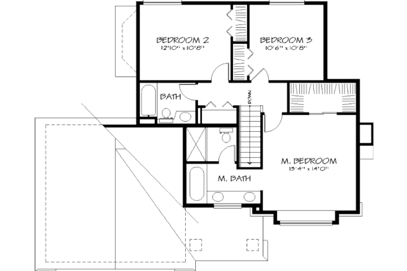 Home Plan - Floor Plan - Upper Floor for Traditional House Plan #320-382 - 3 bed, 2.5 bath