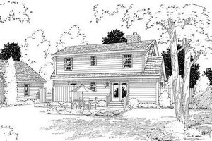 Exterior - Rear Elevation for Colonial House Plan #312-447 - 3 bed, 2.5 bath