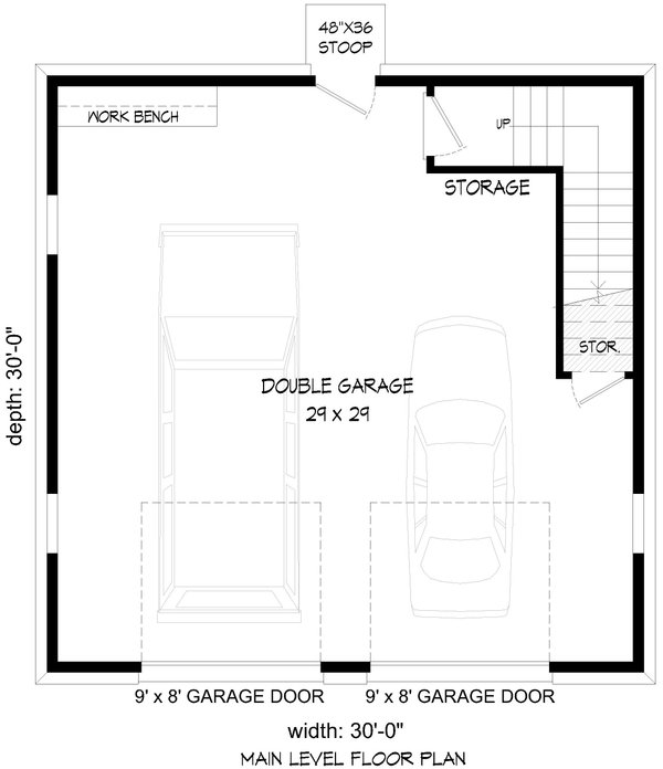 Country Floor Plan - Main Floor Plan #932-1090