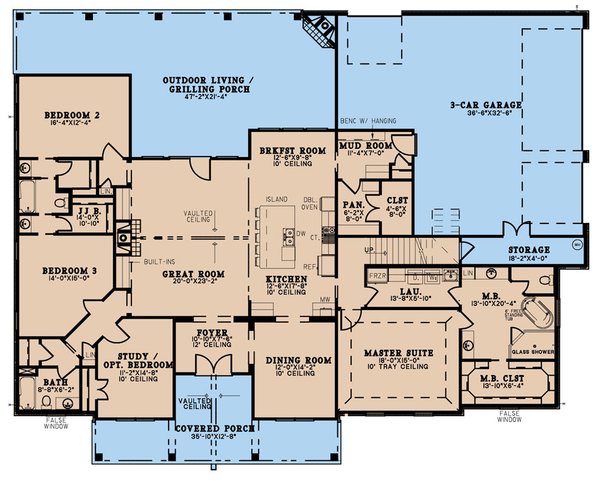 Dream House Plan - Craftsman Floor Plan - Main Floor Plan #923-248