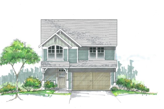 Exterior - Front Elevation for Craftsman House Plan #53-457 - 3 bed, 2.5 bath