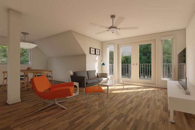 Home Plan - Interior - Family Room for Traditional House Plan #126-161 - 2 bed, 1 bath