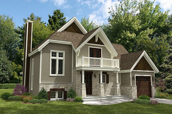 Exterior - Front Elevation for Cottage House Plan #138-341 - 4 bed, 2 bath