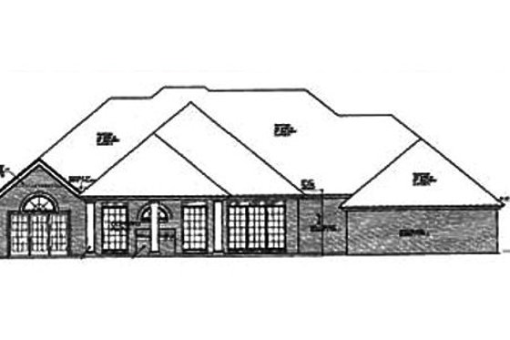 Exterior - Rear Elevation for European House Plan #310-638 - 3 bed, 2.5 bath