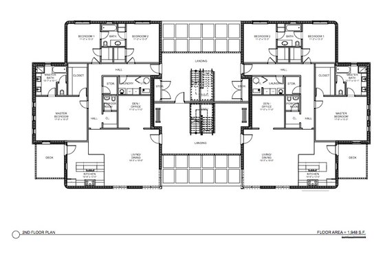 Floor Plan - Main Floor for Modern House Plan #535-15 - 3 bed, 2.5 bath