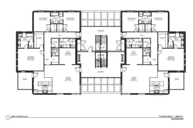 House Plan Design - Floor Plan - Main Floor for Modern House Plan #535-15 - 3 bed, 2.5 bath