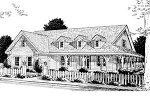 Country Exterior - Front Elevation Plan #20-168
