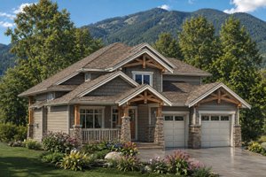 House Blueprint - Exterior - Front Elevation for Craftsman House Plan #1100-161 - 3 bed, 2.5 bath