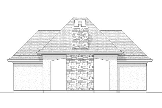 Exterior - Rear Elevation for European House Plan #1114-104, 0.5 bath
