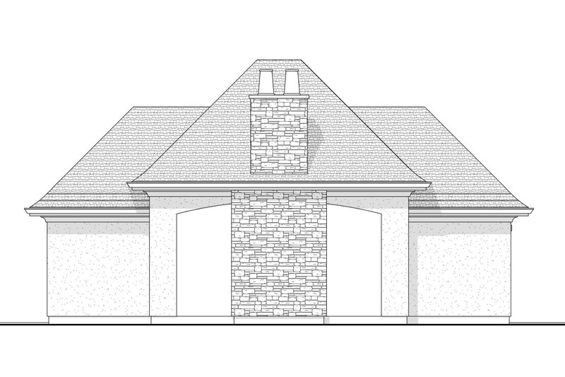 House Blueprint - Exterior - Rear Elevation for European House Plan #1114-104, 0.5 bath