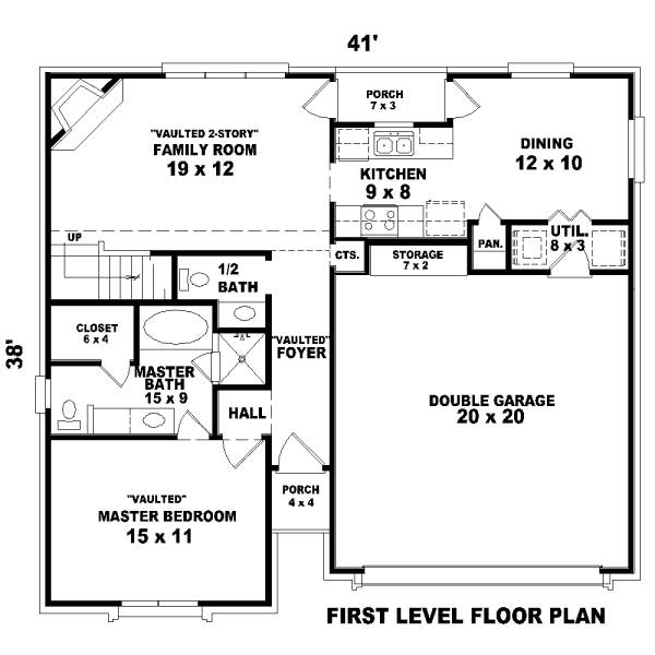 Traditional Floor Plan - Main Floor Plan #81-13605