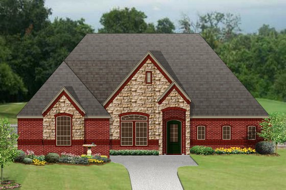 Exterior - Front Elevation for European House Plan #84-635 - 4 bed, 2 bath