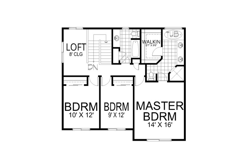 Dream House Plan - Floor Plan - Upper Floor for Craftsman House Plan #112-318 - 3 bed, 2.5 bath