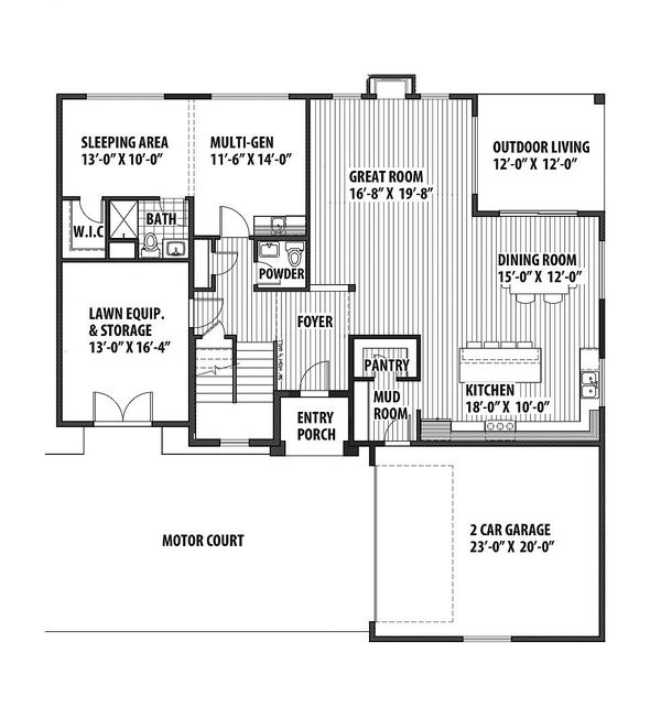 Contemporary Floor Plan - Main Floor Plan #569-38