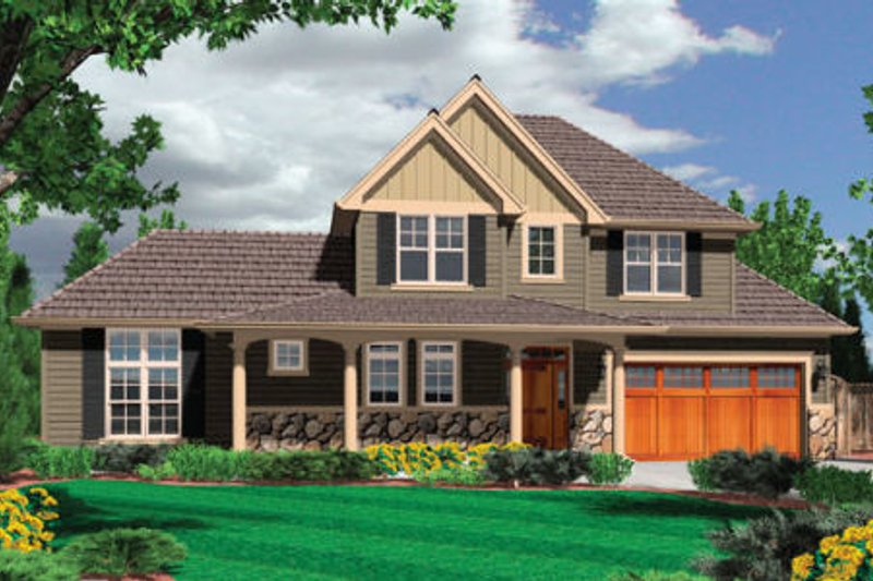 Dream House Plan - Craftsman Exterior - Front Elevation Plan #48-373