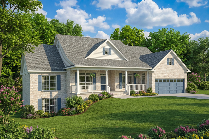 Home Plan - Exterior - Front Elevation 2 for Colonial House Plan #17-2688 - 5 bed, 3.5 bath