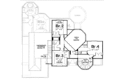 European Style House Plan - 4 Beds 4 Baths 3053 Sq/Ft Plan #20-1705 