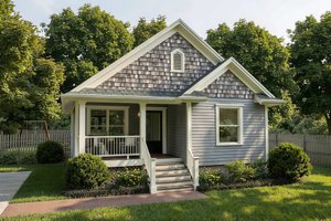 House Design - Exterior - Front Elevation for Bungalow House Plan #79-336 - 4 bed, 2 bath