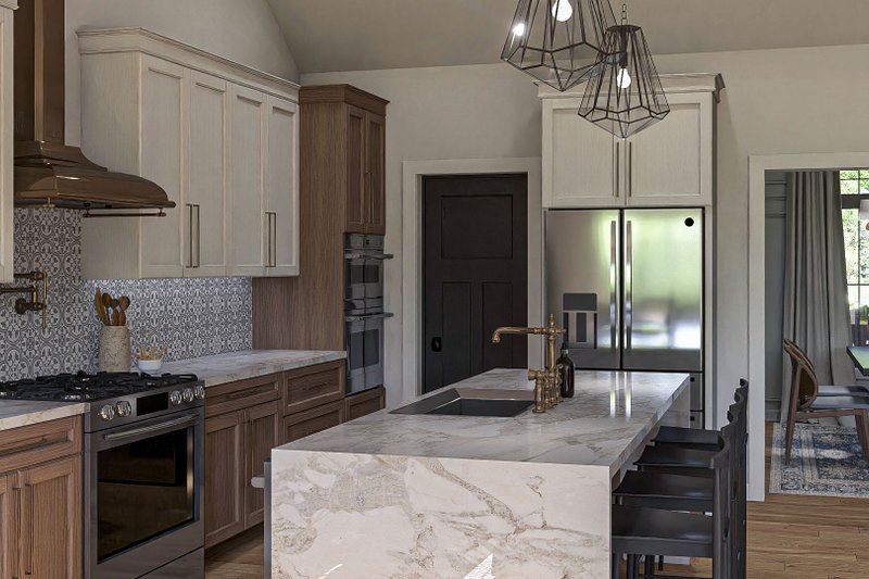 House Blueprint - Interior - Kitchen 1 for Colonial House Plan #455-415 - 3 bed, 2 bath