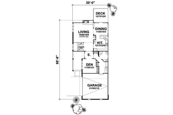 Floor Plan - Main Floor for Traditional House Plan #50-276 - 3 bed, 3 bath