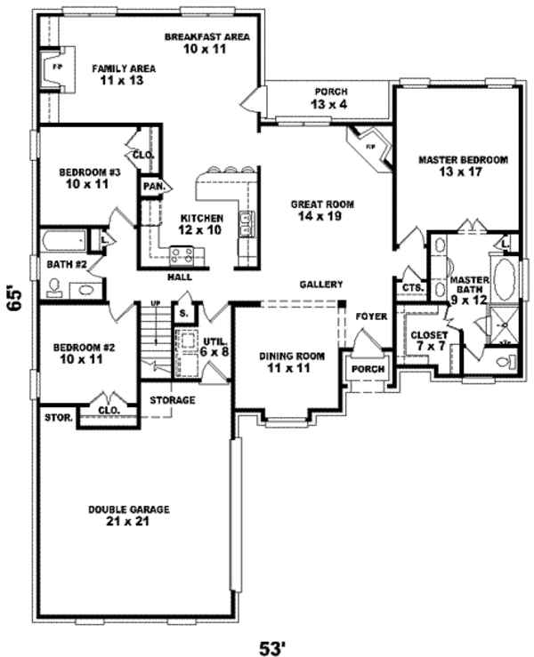 European Floor Plan - Main Floor Plan #81-1005