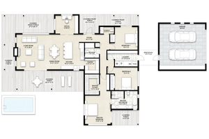 Floor Plan - Main Floor for Farmhouse House Plan #924-28 - 3 bed, 2.5 bath