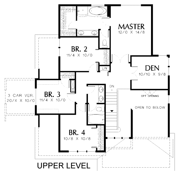 Dream House Plan - Craftsman Floor Plan - Upper Floor Plan #48-174
