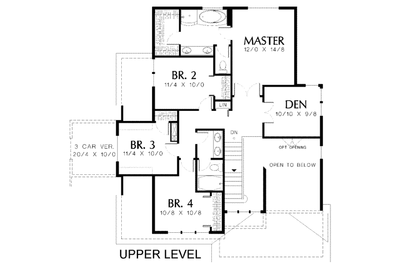 Home Plan - Floor Plan - Upper Floor for Craftsman House Plan #48-174 - 5 bed, 2.5 bath