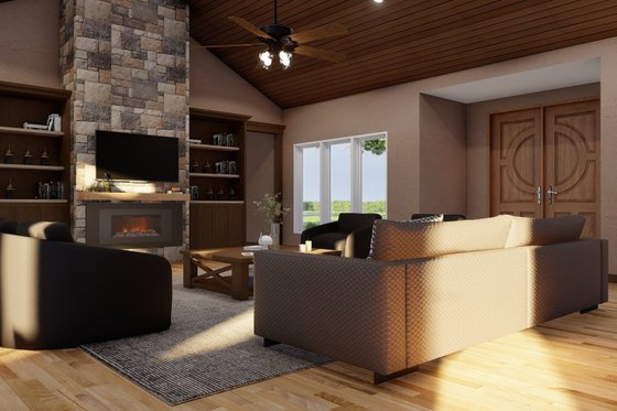 Interior - Family Room 2 for Mediterranean House Plan #923-337 - 3 bed, 2.5 bath