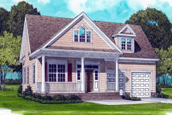 Exterior - Front Elevation for Colonial House Plan #413-790 - 3 bed, 2 bath