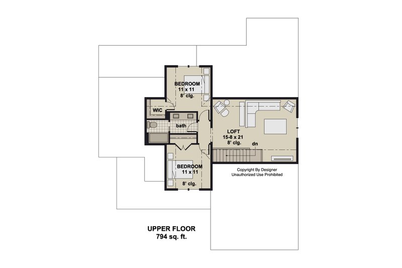House Plan Design - Floor Plan - Upper Floor for Bungalow House Plan #51-1413 - 4 bed, 3.5 bath