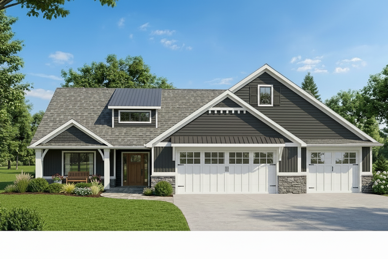 House Blueprint - Exterior - Front Elevation 2 for Farmhouse House Plan #1064-143 - 3 bed, 2.5 bath