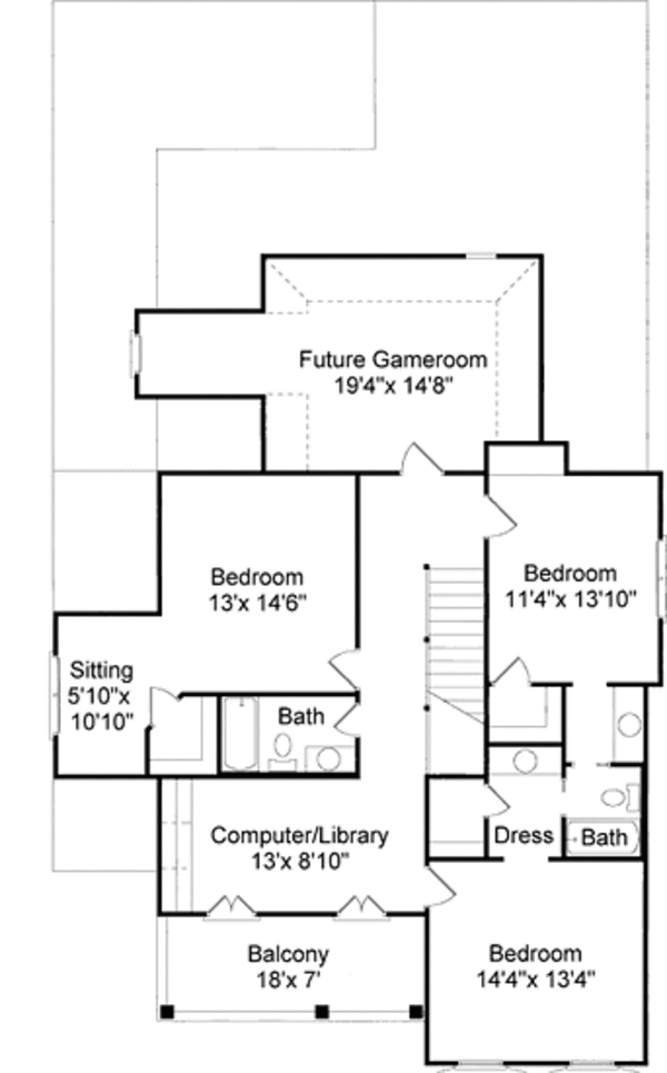 Architectural House Design - Victorian Floor Plan - Upper Floor Plan #37-226