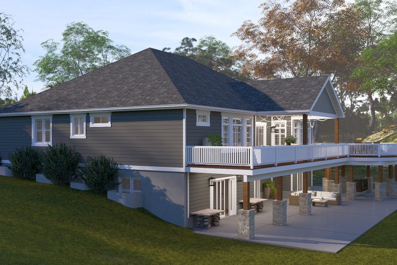 Architectural House Design - Exterior - Rear Elevation for Craftsman House Plan #1060-265 - 3 bed, 2.5 bath